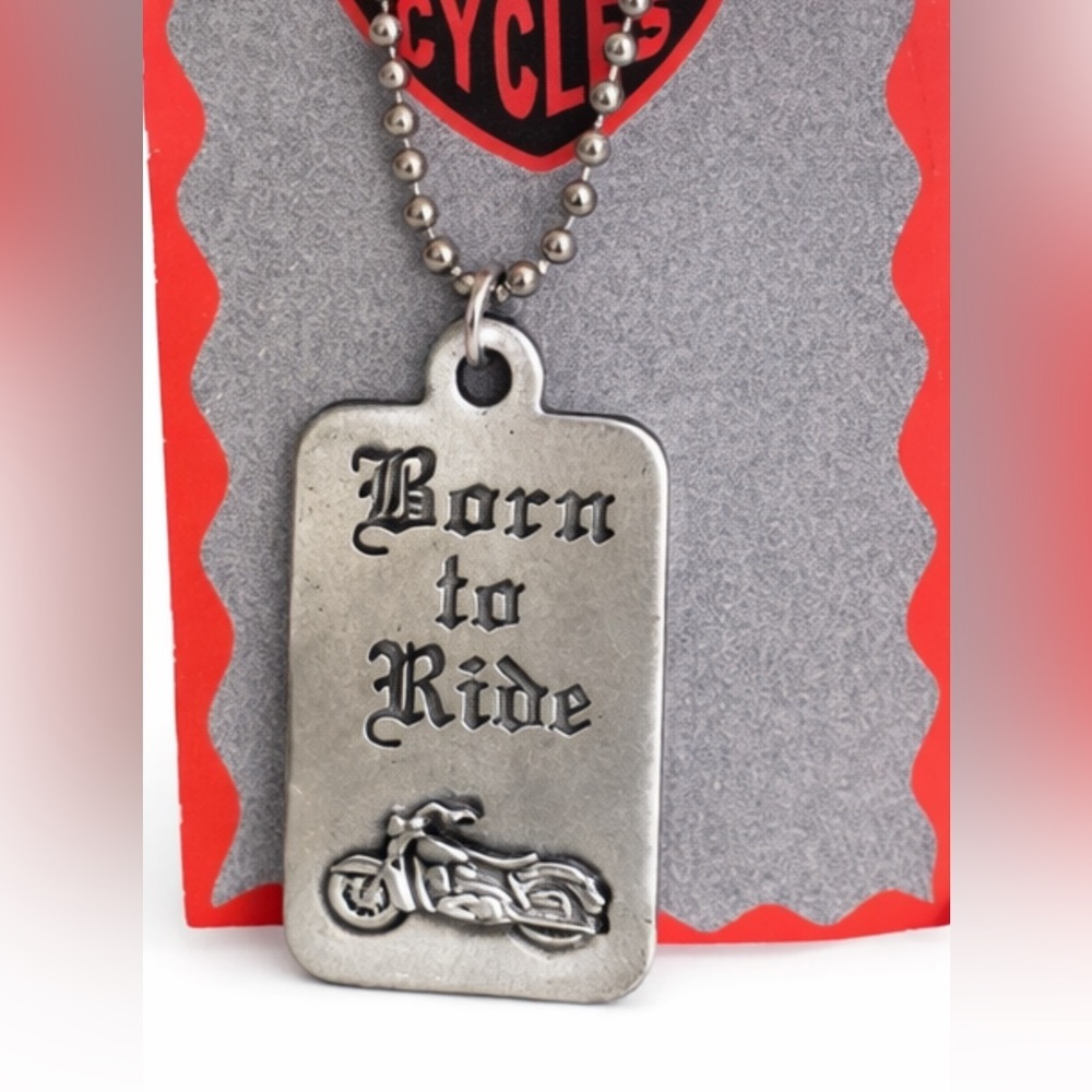 ❤️NWT-Harley Davidson-Silver 'Born to Ride' Necklace - Picture 2 of 3